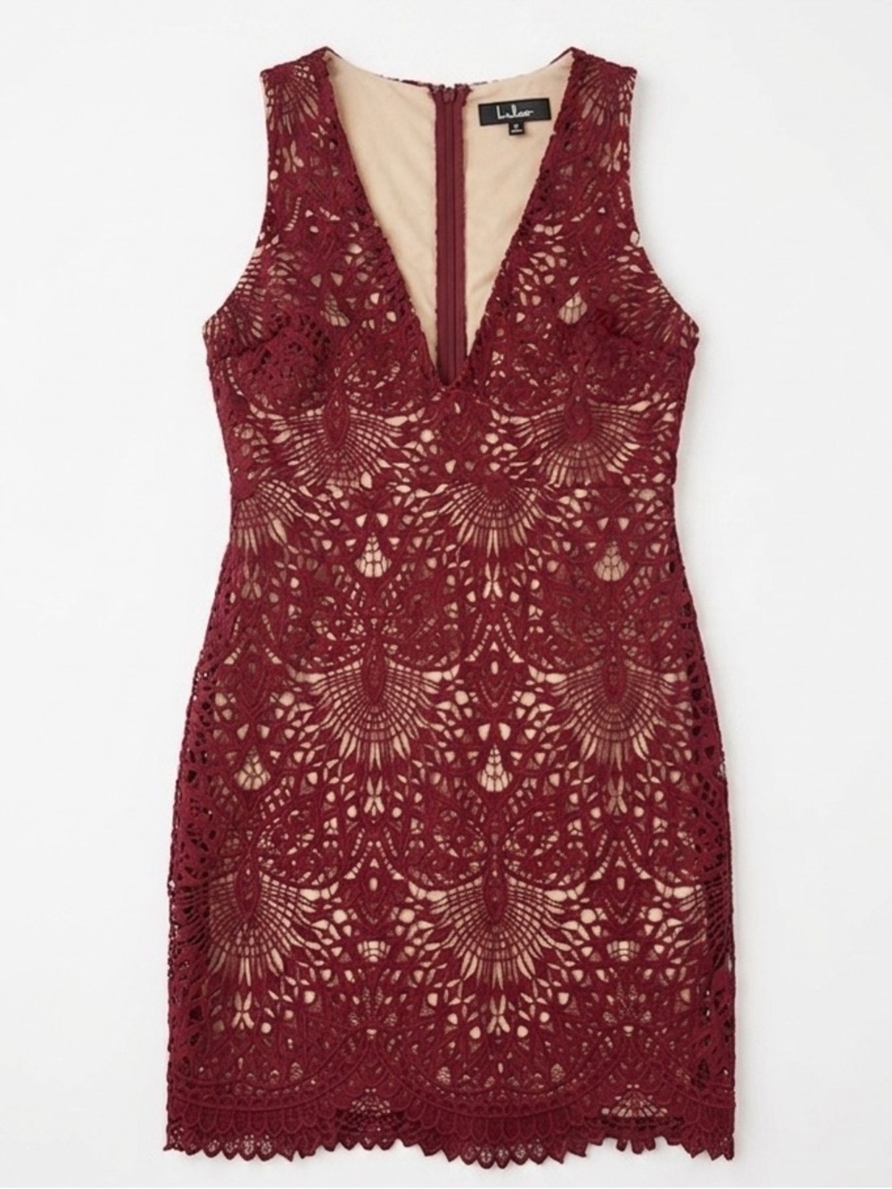Lulus NWT Truly Beloved Burgundy Lace Bodycon Dress - Picture 2 of 15